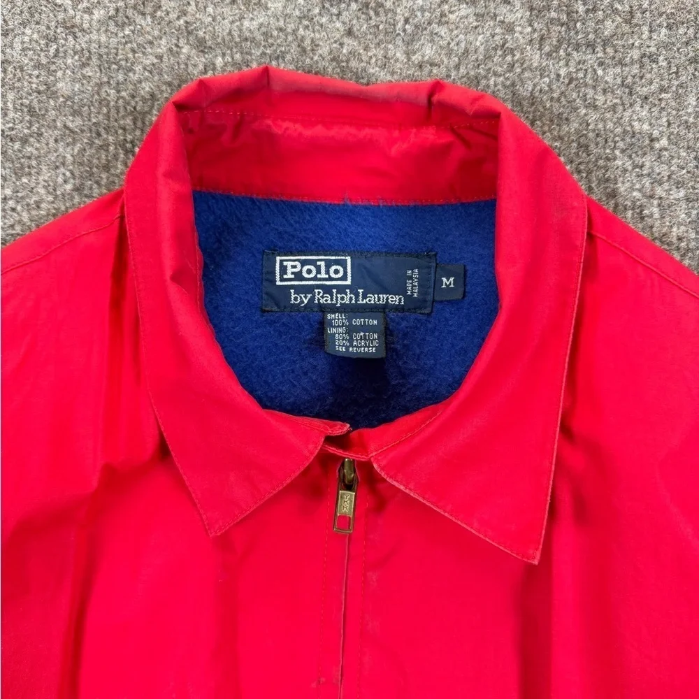 Vintage Polo Ralph Lauren Red Parka Jacket Mens M Fleece Lined Outdoor Retro 90s